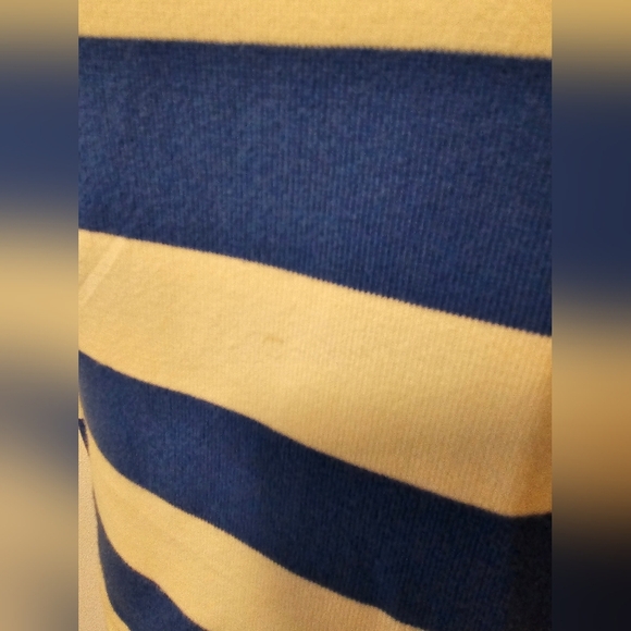 Tommy Hilfiger Blue and White Striped V-Neck Sweater Women's Size Small - Picture 4 of 10